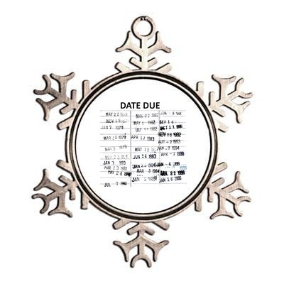 Library Due Date Librarian Date Due Metallic Star Ornament