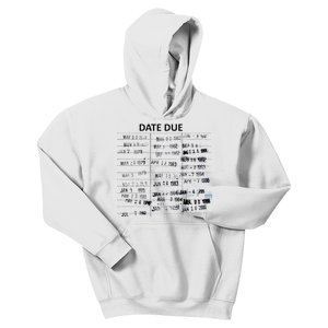 Library Due Date Librarian Date Due Kids Hoodie