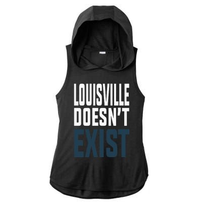 Louisville Doesn’t Exist Ladies PosiCharge Tri-Blend Wicking Draft Hoodie Tank