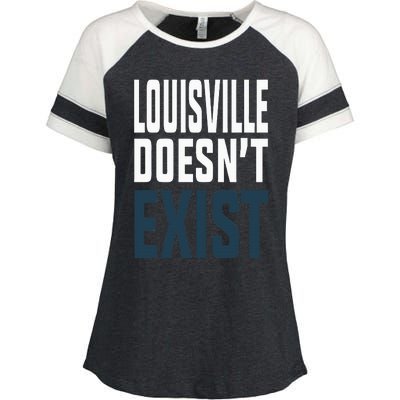 Louisville Doesn’t Exist Enza Ladies Jersey Colorblock Tee