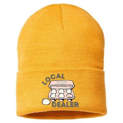 Local Dealer Egg Dealer Funny Eggs   Sustainable Knit Beanie