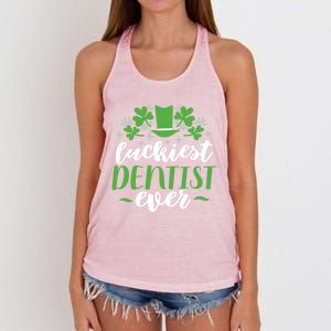 Luckiest Dentist Ever St Patricks Day Gift Women's Knotted Racerback Tank