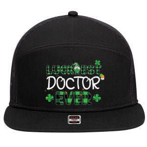 Luckiest Doctor Ever St Patricks Day Doctor Gift Cool Gift 7 Panel Mesh Trucker Snapback Hat