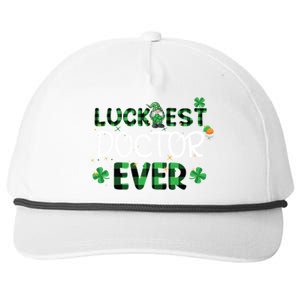 Luckiest Doctor Ever St Patricks Day Doctor Gift Cool Gift Snapback Five-Panel Rope Hat