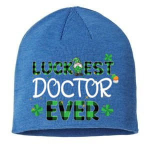 Luckiest Doctor Ever St Patricks Day Doctor Gift Cool Gift Sustainable Beanie