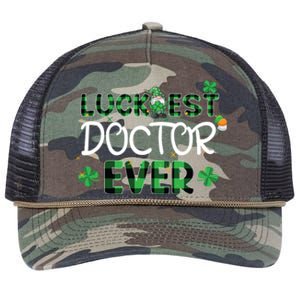 Luckiest Doctor Ever St Patricks Day Doctor Gift Cool Gift Retro Rope Trucker Hat Cap