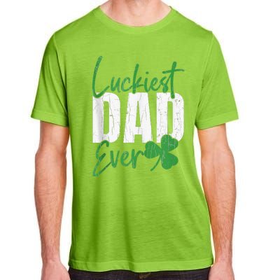 Luckiest Dad Ever Funny Saint Patricks Day Irish Culture Adult ChromaSoft Performance T-Shirt