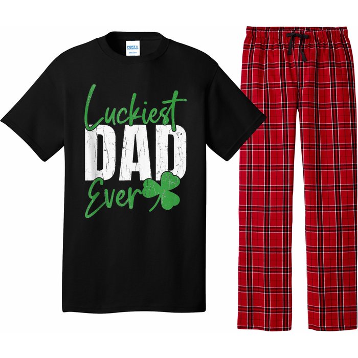 Luckiest Dad Ever Funny Saint Patricks Day Irish Culture Pajama Set