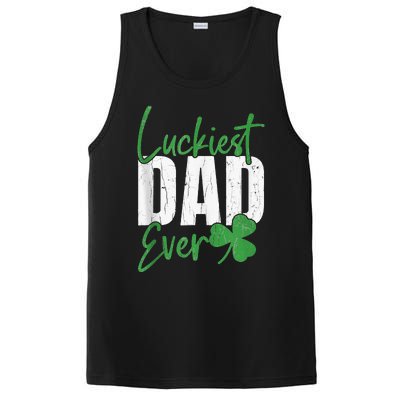 Luckiest Dad Ever Funny Saint Patricks Day Irish Culture PosiCharge Competitor Tank