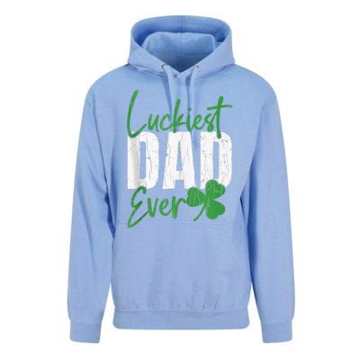 Luckiest Dad Ever Funny Saint Patricks Day Irish Culture Unisex Surf Hoodie