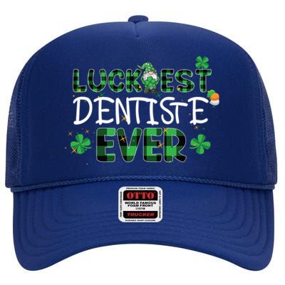 Luckiest Dentist Ever St Patricks Day Dental Hygienist Teeth Gift High Crown Mesh Back Trucker Hat