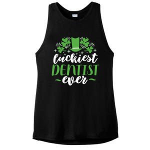 Luckiest Dentist Ever St Patricks Day Gift Cool Gift Ladies PosiCharge Tri-Blend Wicking Tank