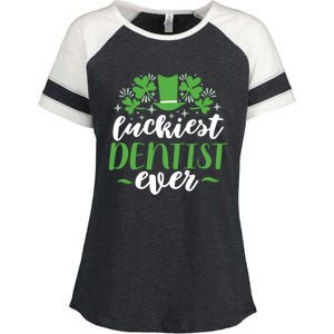 Luckiest Dentist Ever St Patricks Day Gift Cool Gift Enza Ladies Jersey Colorblock Tee