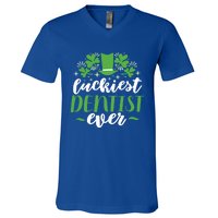 Luckiest Dentist Ever St Patricks Day Gift Cool Gift V-Neck T-Shirt