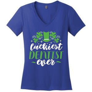 Luckiest Dentist Ever St Patricks Day Gift Cool Gift Women's V-Neck T-Shirt