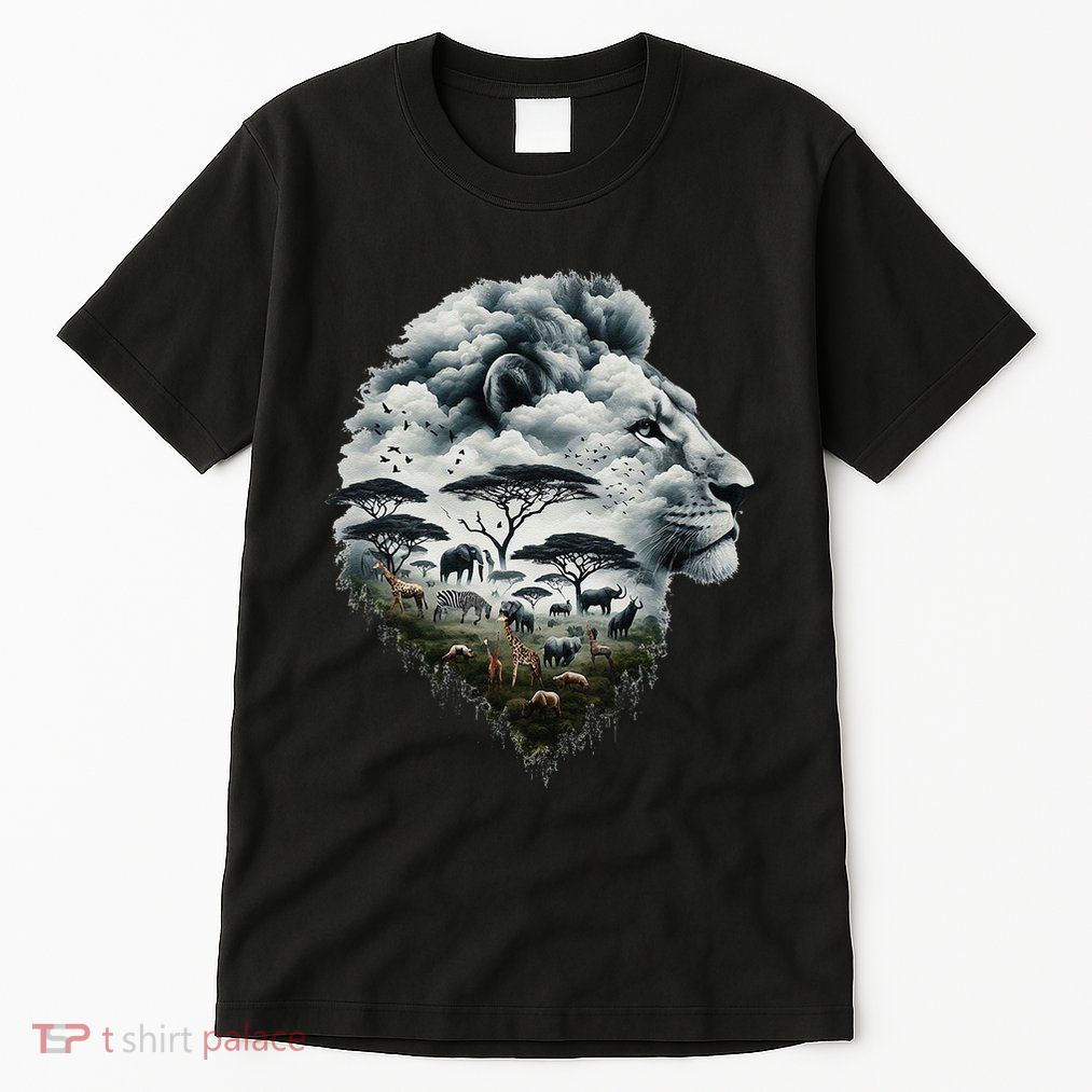 Lion Double Exposures Wildlife African Animal Safari Tall T-Shirt
