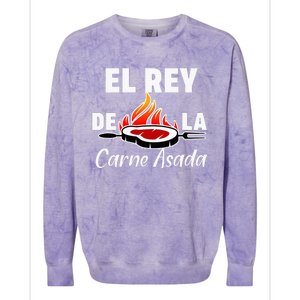 Latino Dad El Rey De La Carne Asada Colorblast Crewneck Sweatshirt