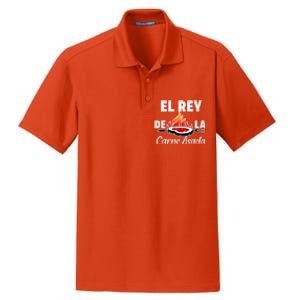 Latino Dad El Rey De La Carne Asada Dry Zone Grid Polo