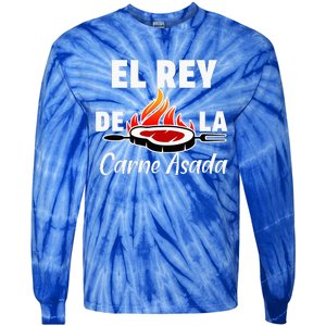 Latino Dad El Rey De La Carne Asada Tie-Dye Long Sleeve Shirt