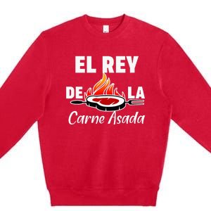 Latino Dad El Rey De La Carne Asada Premium Crewneck Sweatshirt