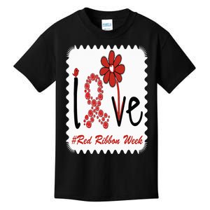 Love Daisy Flower Red Ribbon Week Kids T-Shirt