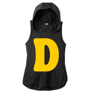 Letter D Funny Chipmunk Group Matching Halloween Costume Ladies PosiCharge Tri-Blend Wicking Draft Hoodie Tank