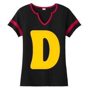 Letter D Funny Chipmunk Group Matching Halloween Costume Ladies Halftime Notch Neck Tee