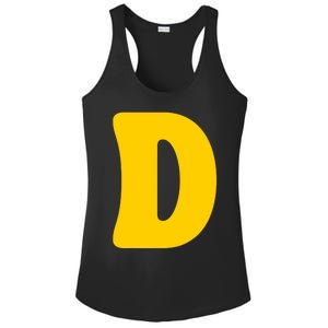 Letter D Funny Chipmunk Group Matching Halloween Costume Ladies PosiCharge Competitor Racerback Tank