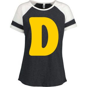 Letter D Funny Chipmunk Group Matching Halloween Costume Enza Ladies Jersey Colorblock Tee