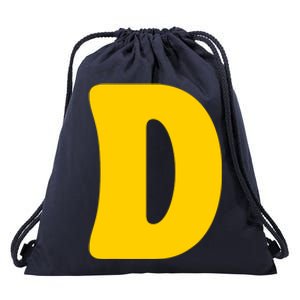 Letter D Funny Chipmunk Group Matching Halloween Costume Drawstring Bag