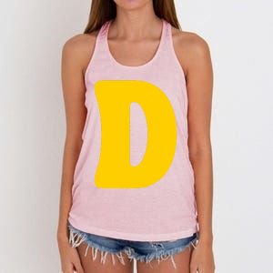 Letter D Funny Chipmunk Group Matching Halloween Costume Women's Knotted Racerback Tank