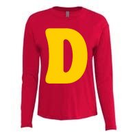 Letter D Funny Chipmunk Group Matching Halloween Costume Womens Cotton Relaxed Long Sleeve T-Shirt