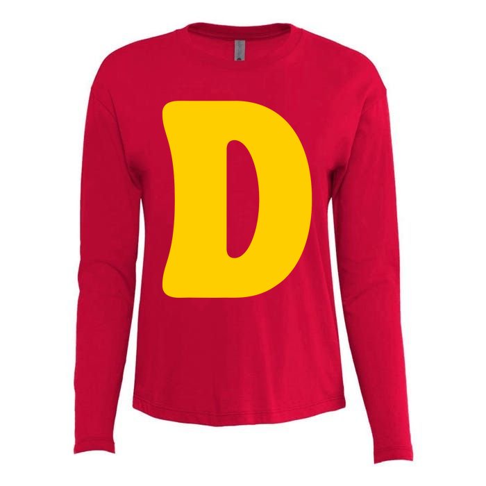 Letter D Funny Chipmunk Group Matching Halloween Costume Womens Cotton Relaxed Long Sleeve T-Shirt