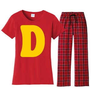 Letter D Funny Chipmunk Group Matching Halloween Costume Women's Flannel Pajama Set