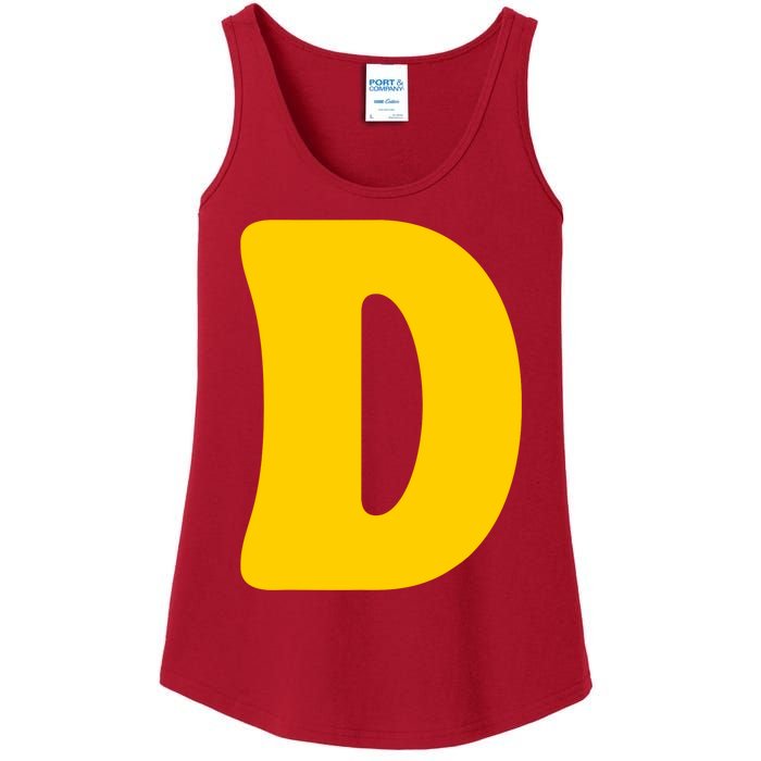 Letter D Funny Chipmunk Group Matching Halloween Costume Ladies Essential Tank