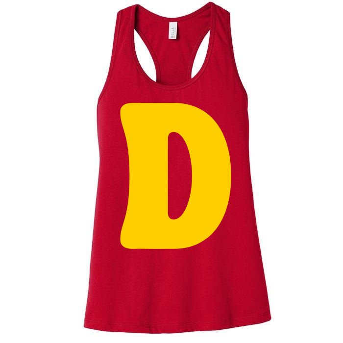 Letter D Funny Chipmunk Group Matching Halloween Costume Women's Racerback Tank