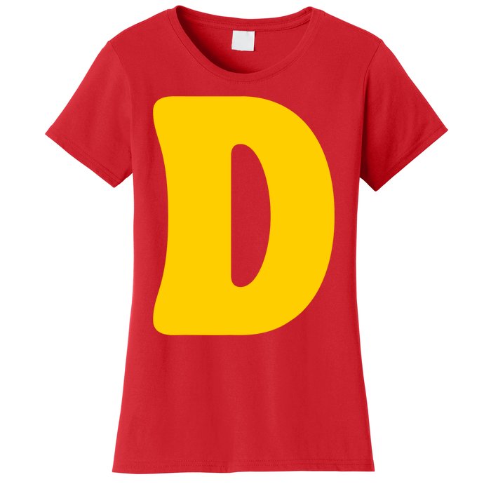 Letter D Funny Chipmunk Group Matching Halloween Costume Women's T-Shirt