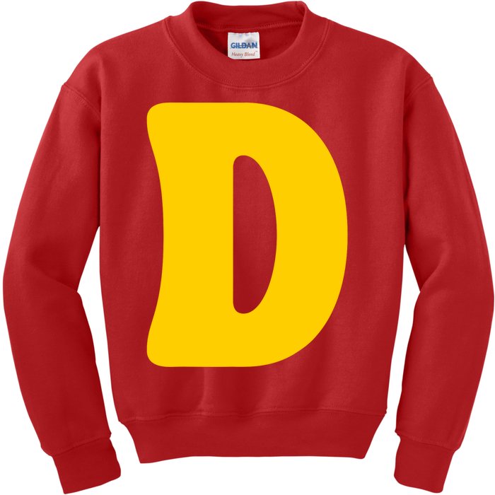 Letter D Funny Chipmunk Group Matching Halloween Costume Kids Sweatshirt