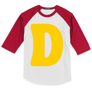 Letter D Funny Chipmunk Group Matching Halloween Costume Kids Colorblock Raglan Jersey