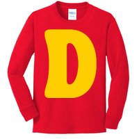 Letter D Funny Chipmunk Group Matching Halloween Costume Kids Long Sleeve Shirt