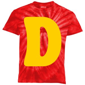 Letter D Funny Chipmunk Group Matching Halloween Costume Kids Tie-Dye T-Shirt