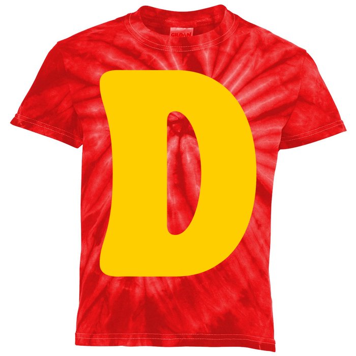 Letter D Funny Chipmunk Group Matching Halloween Costume Kids Tie-Dye T-Shirt