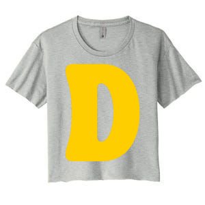 Letter D Funny Chipmunk Group Matching Halloween Costume Women's Crop Top Tee