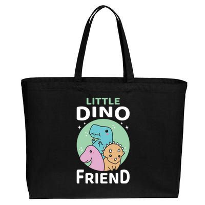 Little Dino Friend I Dinosaur Trex Dinosaurrus Cotton Canvas Jumbo Tote