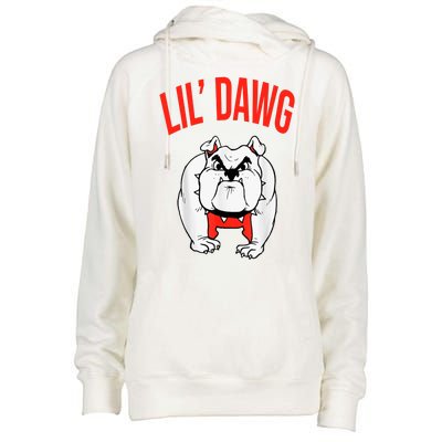 Lil' Dawg Football Fan Womens Funnel Neck Pullover Hood