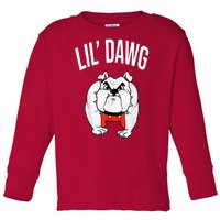 Lil' Dawg Football Fan Toddler Long Sleeve Shirt