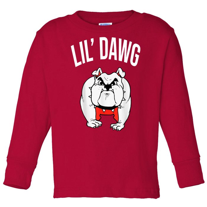 Lil' Dawg Football Fan Toddler Long Sleeve Shirt