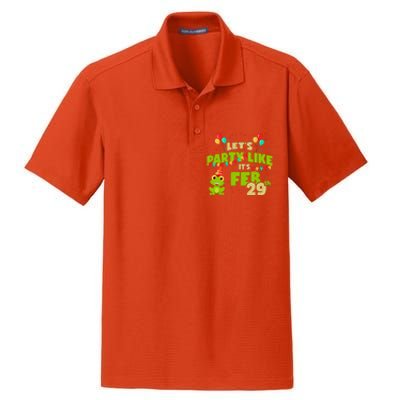 Leap Day February 29th Frog Birthday Party Cute Year Gift Dry Zone Grid Polo