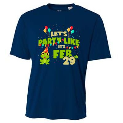 Leap Day February 29th Frog Birthday Party Cute Year Gift Cooling Performance Crew T-Shirt