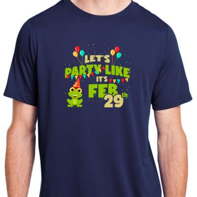 Leap Day February 29th Frog Birthday Party Cute Year Gift Adult ChromaSoft Performance T-Shirt